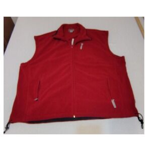 Alpine Design Men's Red Fleece Vest Size XXL Zip Front‎ Pockets Drawstring